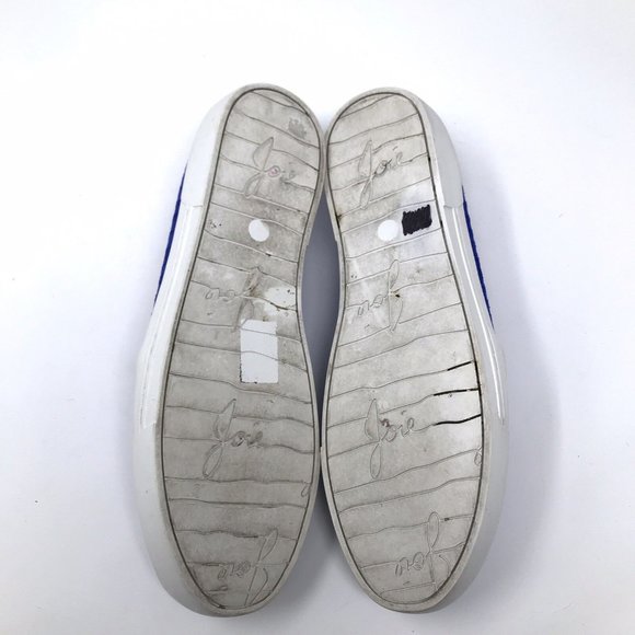 Joie Platform Flats Huxley Blue White Suede Croc Embossed Sneakers - Picture 7 of 7